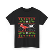 Dinosaur Christmas Sweater Dino T-Shirt - Black