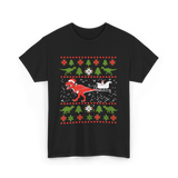 Dinosaur Christmas Sweater Dino T-Shirt - Black