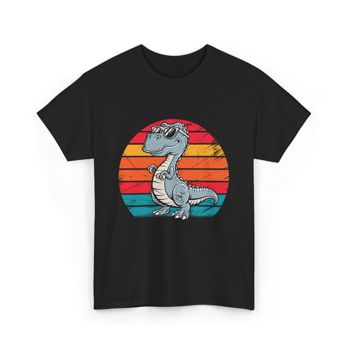 Dinosaur Retro T-Rex Dinosaur T-Shirt - Black