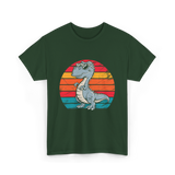 Dinosaur Retro T-Rex Dinosaur T-Shirt - Forest Green