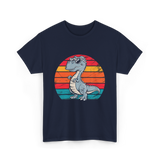 Dinosaur Retro T-Rex Dinosaur T-Shirt - Navy