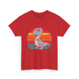 Dinosaur Retro T-Rex Dinosaur T-Shirt - Red