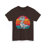 Dinosaur Retro T-Rex Dinosaur T-Shirt - Dark Chocolate