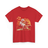 Dinosaur with Balloons Dinosaur T-Shirt - Red