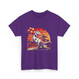 Dinosaur with Balloons Dinosaur T-Shirt - Purple