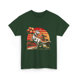 Dinosaur with Balloons Dinosaur T-Shirt - Forest Green