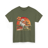 Dinosaur with Balloons Dinosaur T-Shirt - Military Green