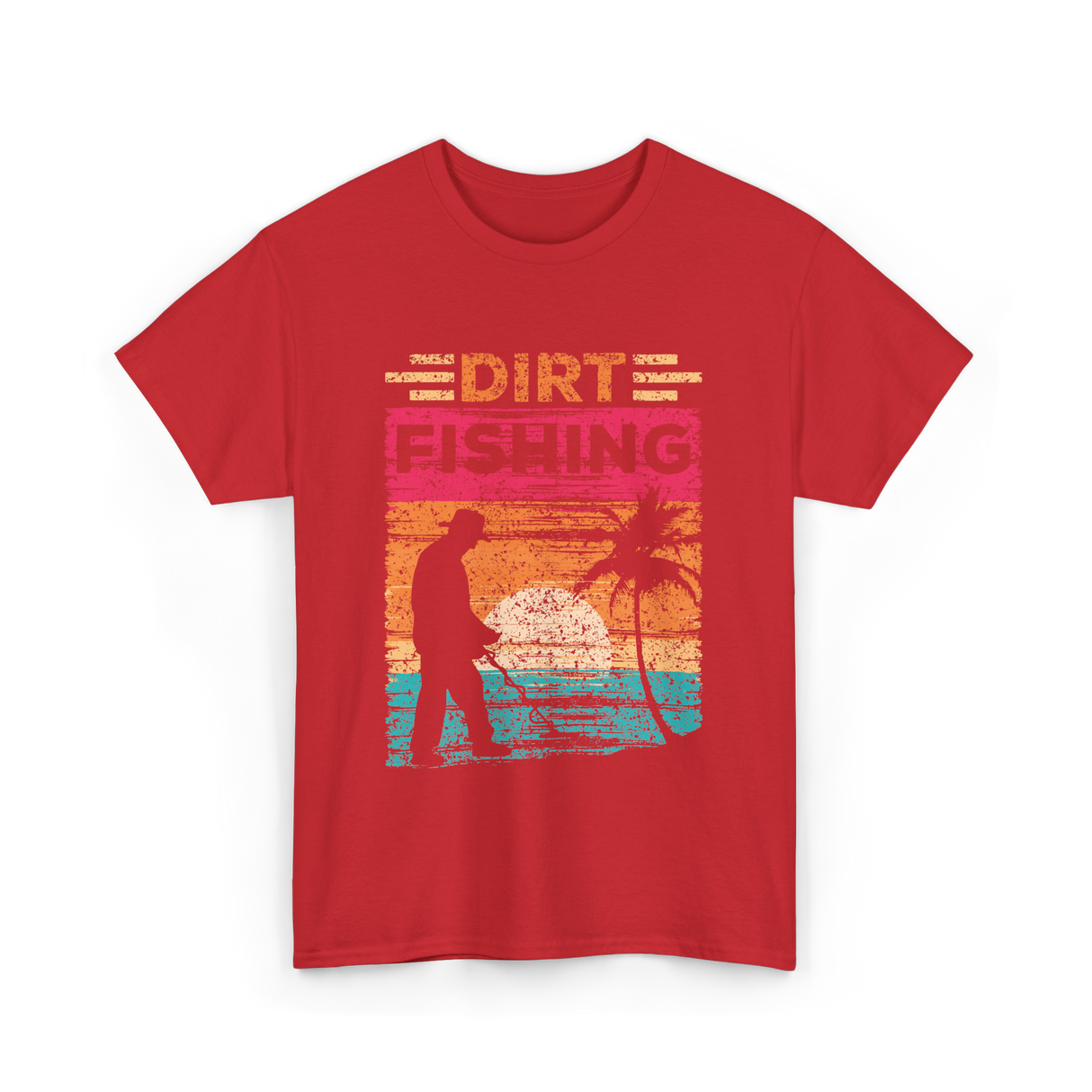 Dirt Fishing Detector Hobby T-Shirt - Red