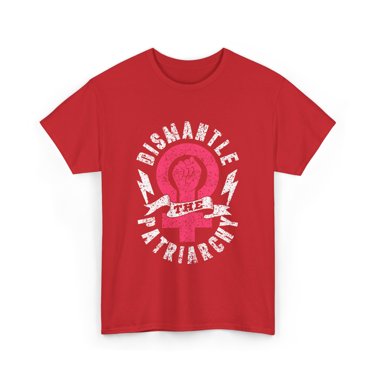 Dismantle The Patriarchy Feminism T-Shirt - Red