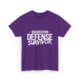 Dissertation Defense Survivor PhD T-Shirt - Purple