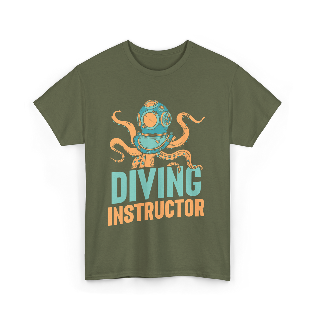 Diving Instructor Diving Diver T-Shirt - Military Green