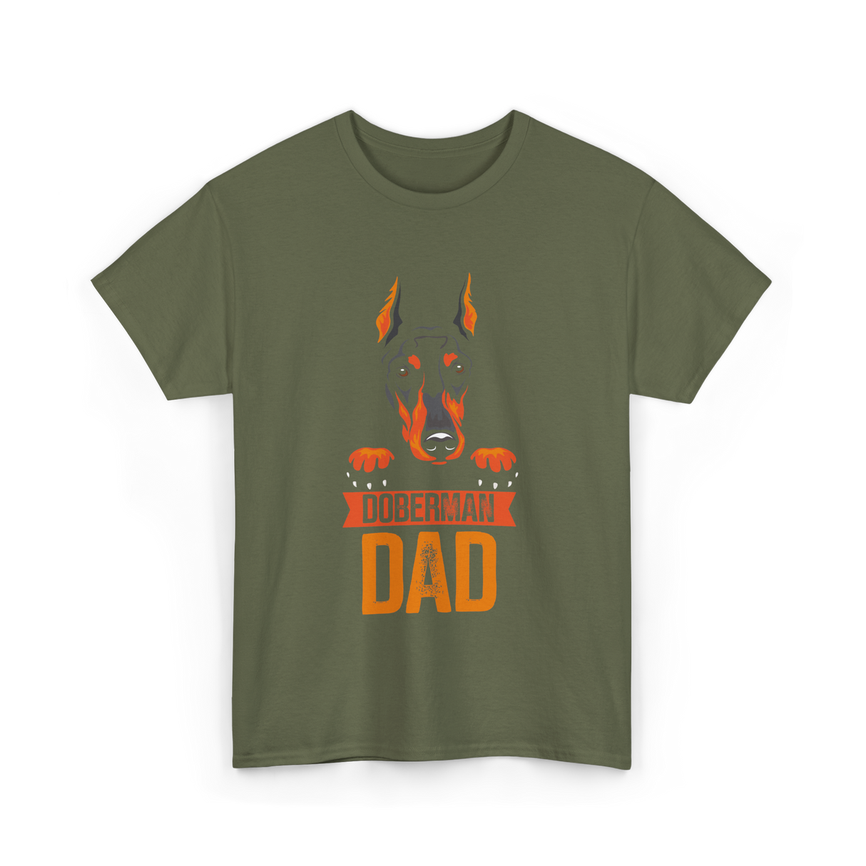 Doberman Dad Dog Lover T-Shirt - Military Green