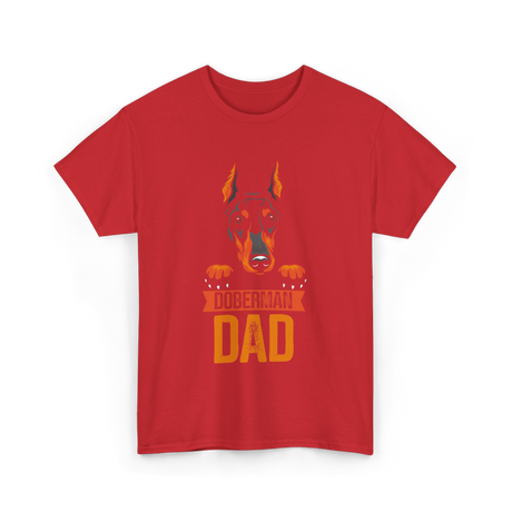 Doberman Dad Dog Lover T-Shirt - Red