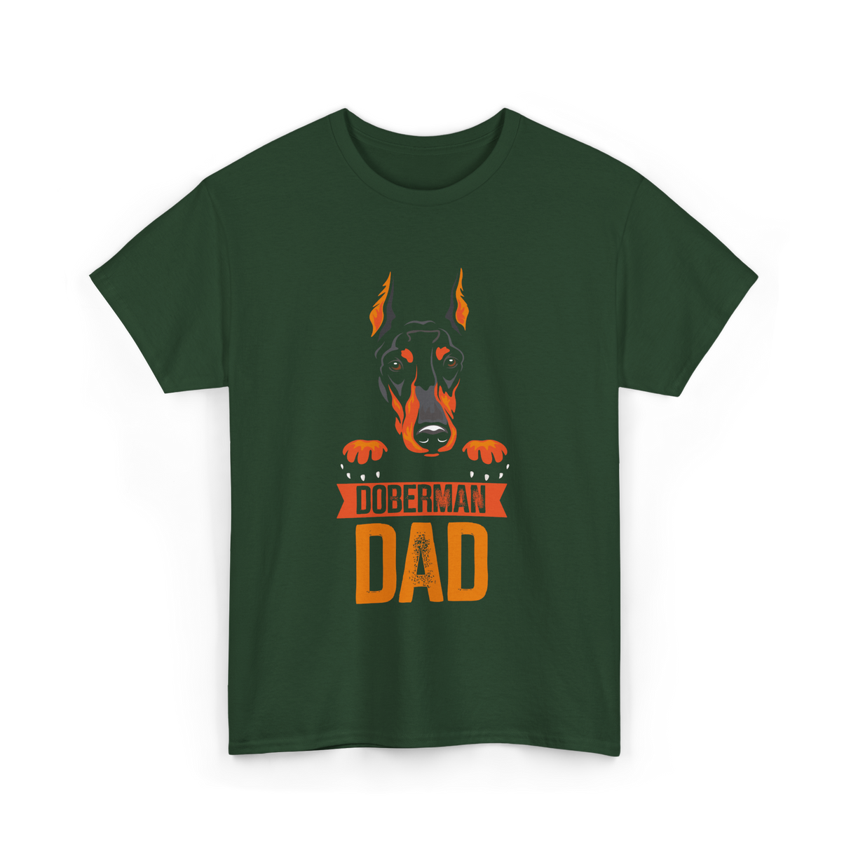 Doberman Dad Dog Lover T-Shirt - Forest Green