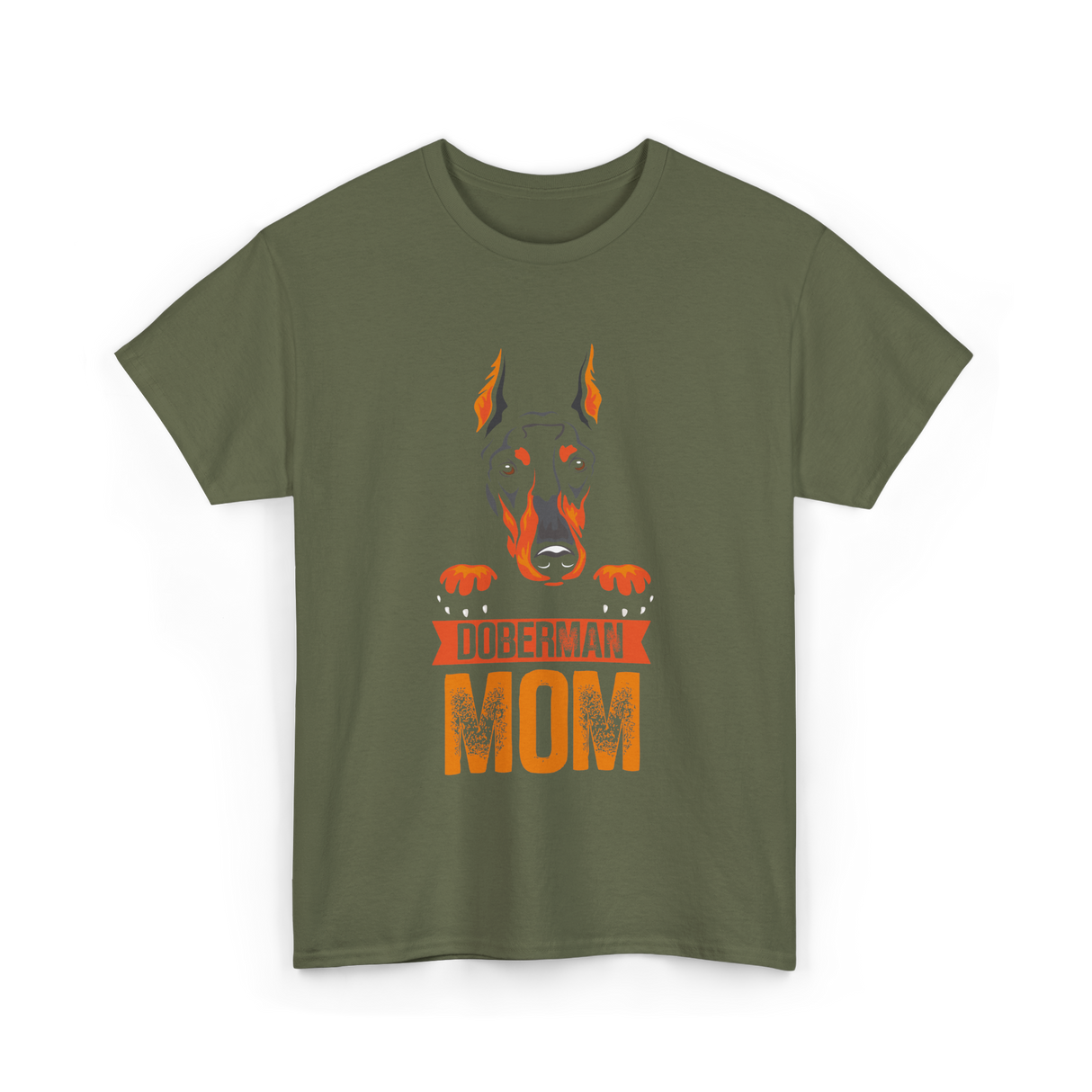 Doberman Mom Dog Lover T-Shirt - Military Green