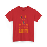 Doberman Mom Dog Lover T-Shirt - Red