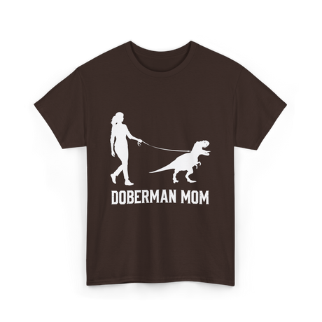 Doberman Mom Dog T-Shirt - Dark Chocolate