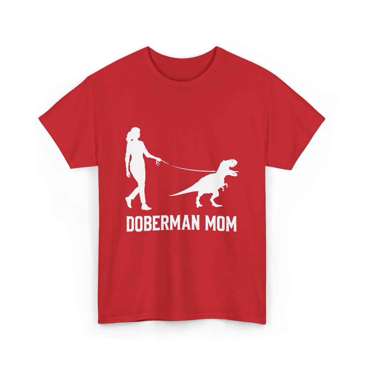 Doberman Mom Dog T-Shirt - Red