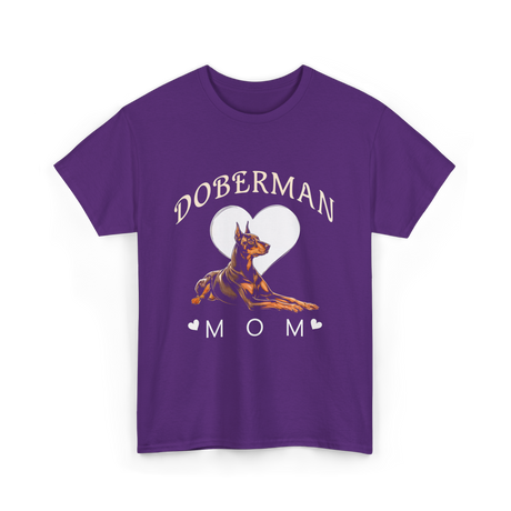 Doberman Mom Dog T-Shirt - Purple