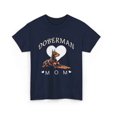 Doberman Mom Dog T-Shirt - Navy