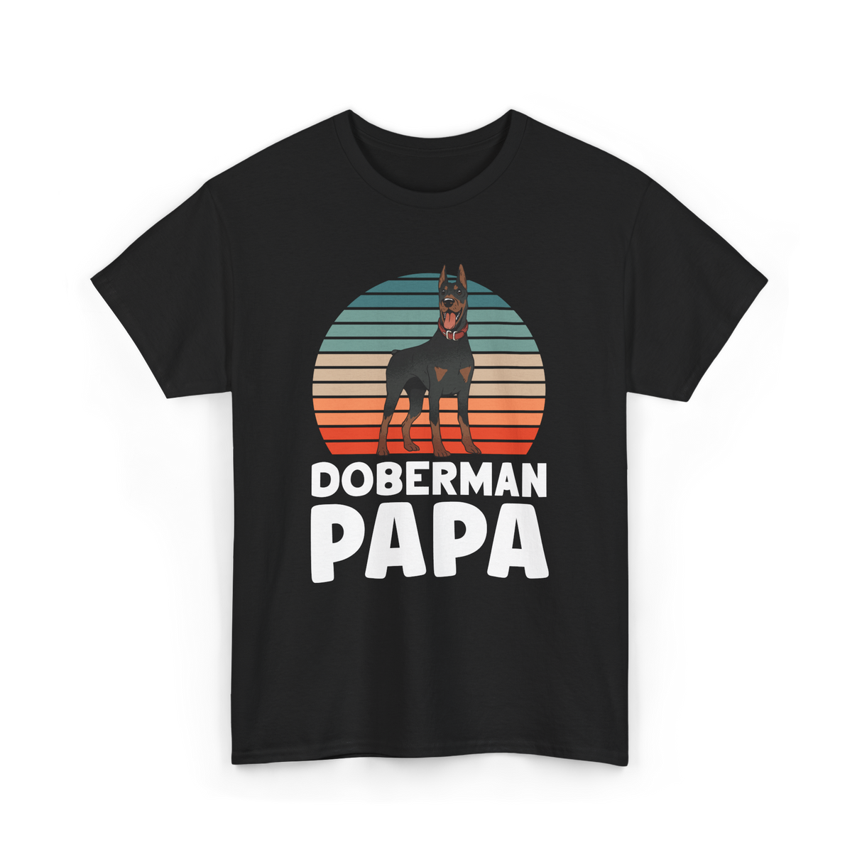 Doberman Papa Doberman Dog T-Shirt - Black