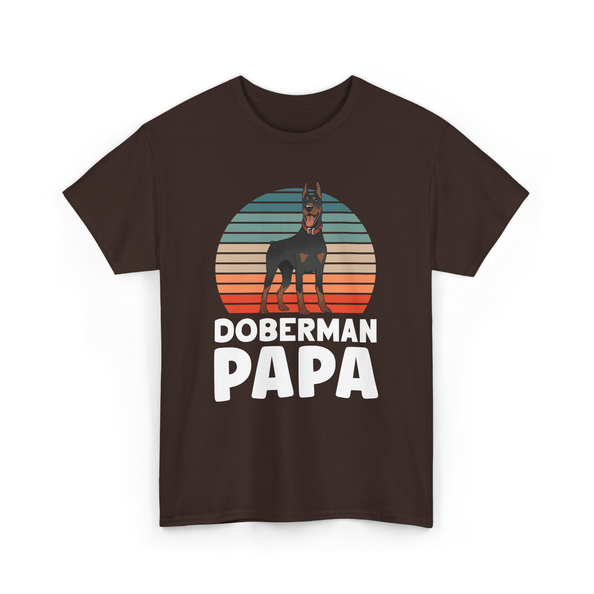 Doberman Papa Doberman Dog T-Shirt - Dark Chocolate