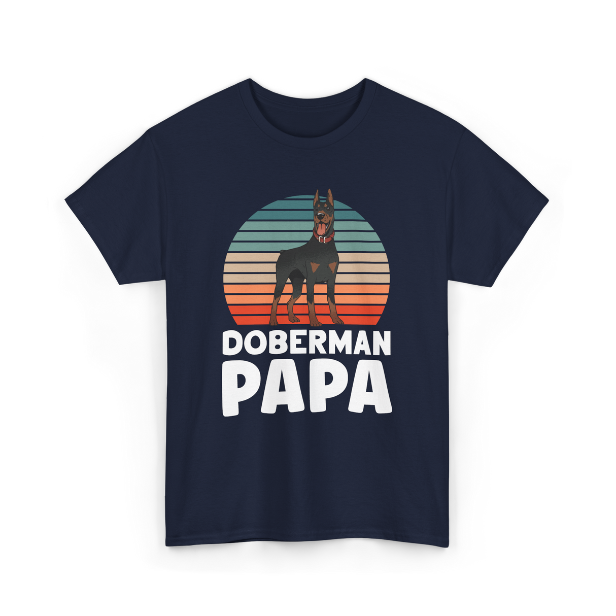 Doberman Papa Doberman Dog T-Shirt - Navy