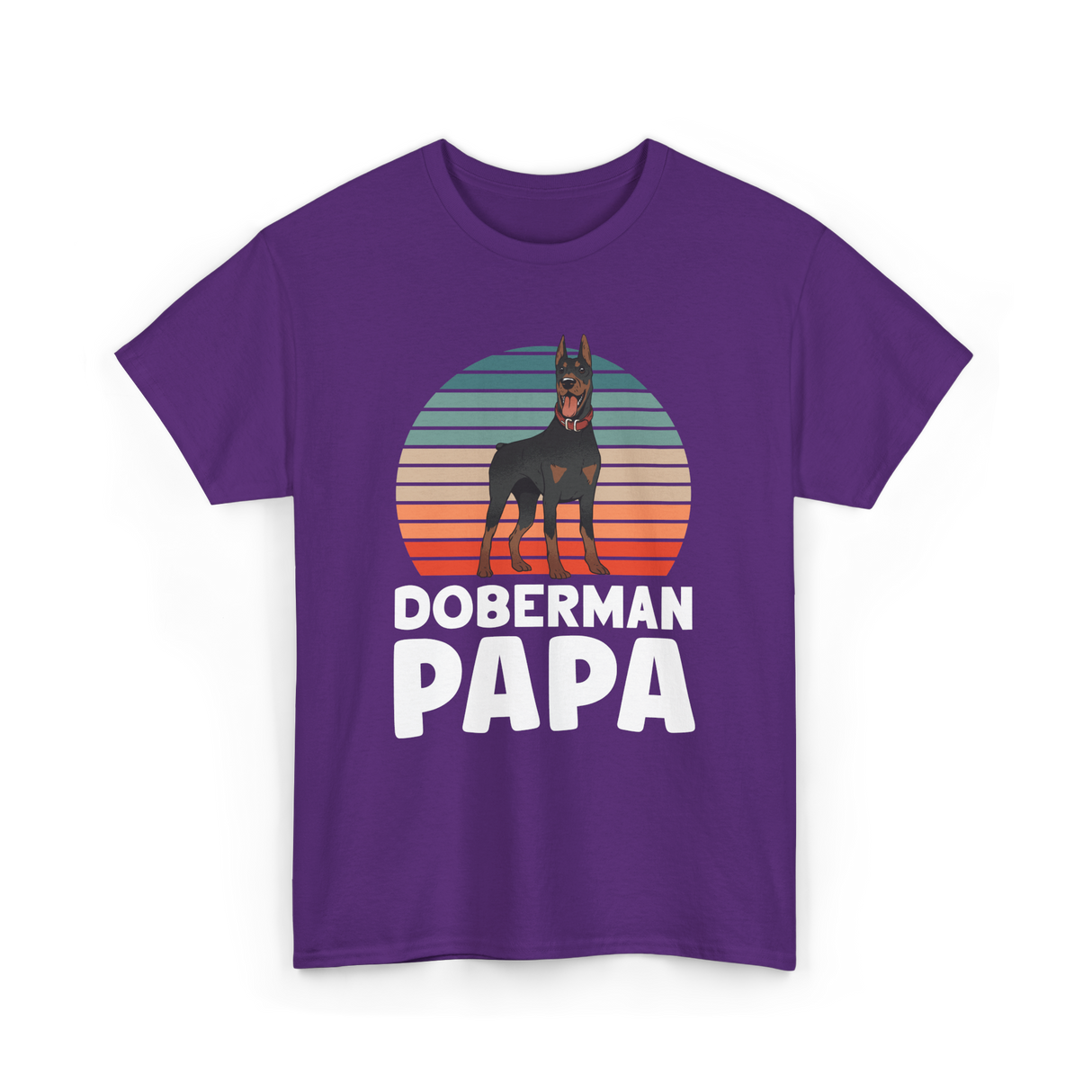 Doberman Papa Doberman Dog T-Shirt - Purple