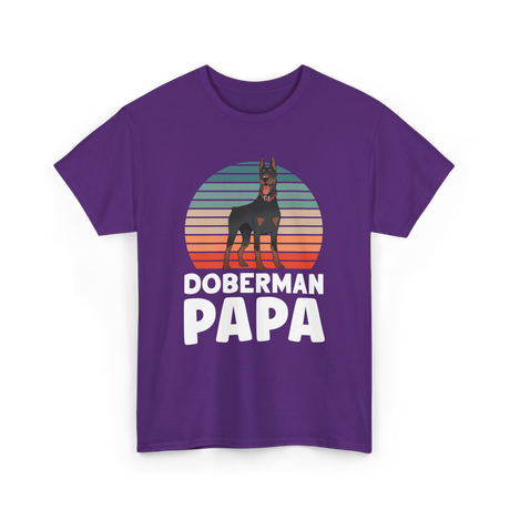 Doberman Papa Doberman Dog T-Shirt - Purple