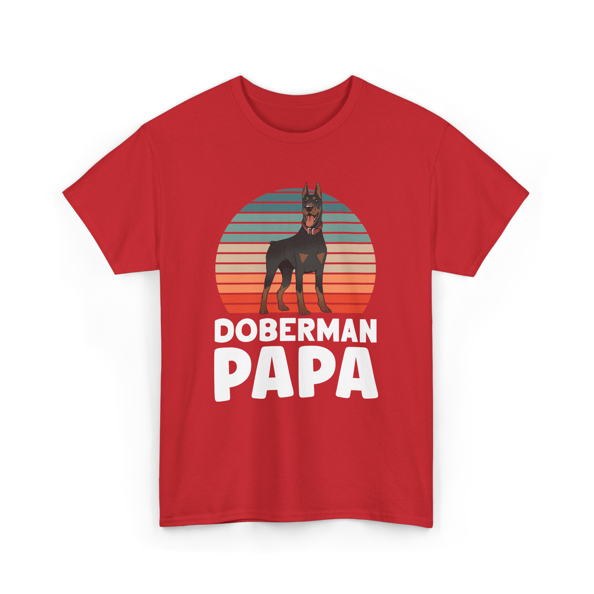 Doberman Papa Doberman Dog T-Shirt - Red