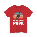 Doberman Papa Doberman Dog T-Shirt - Red