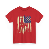 Doberman Pinscher American Flag Dog T-Shirt - Red