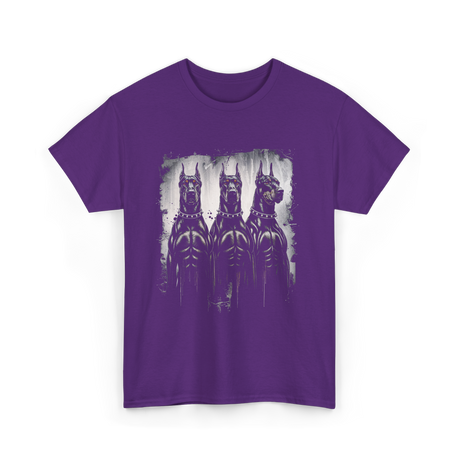 Doberman Pinscher Black Dog Lovers T-Shirt - Purple