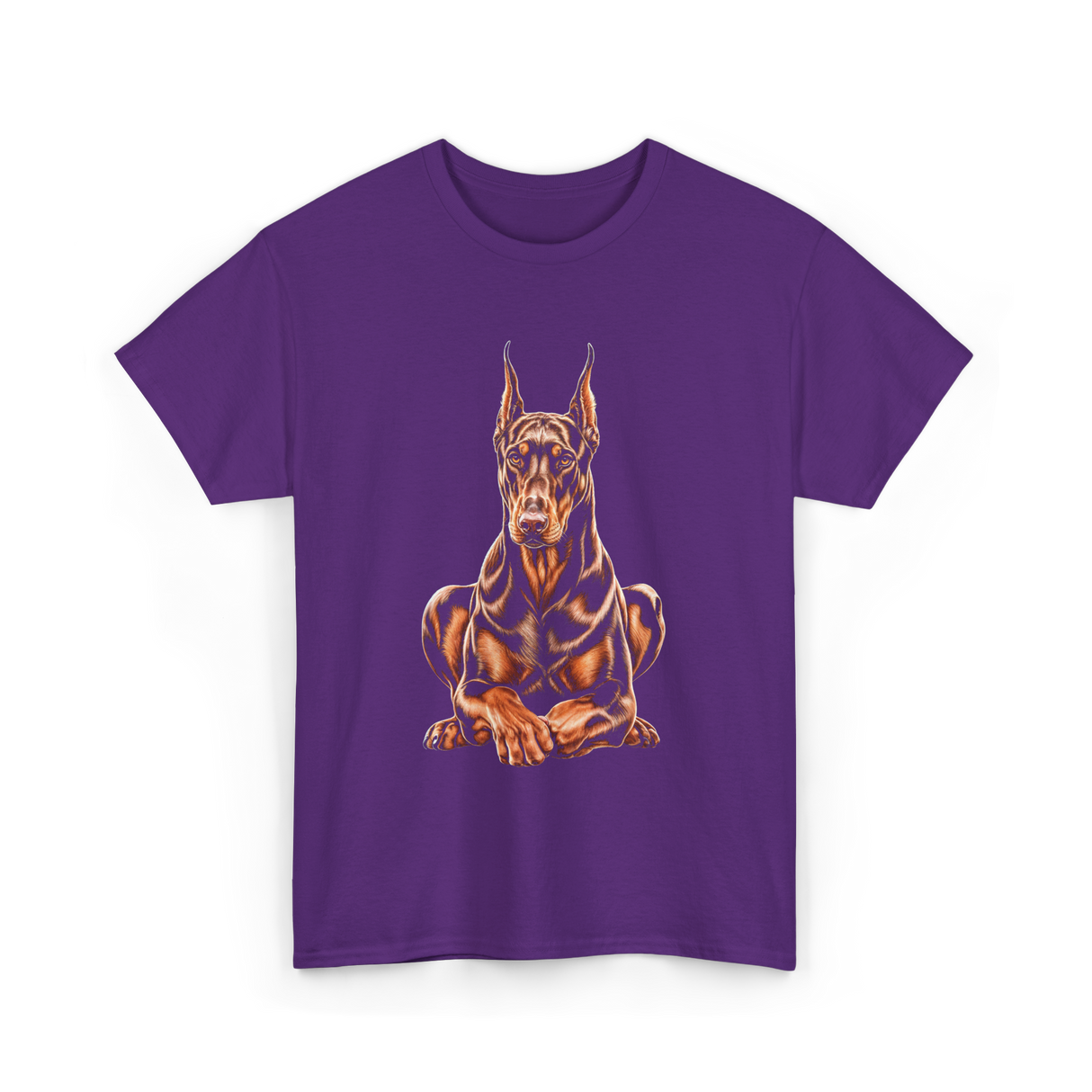 Doberman Pinscher Dog Owners Portrait T-Shirt - Purple