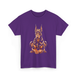 Doberman Pinscher Dog Owners Portrait T-Shirt - Purple