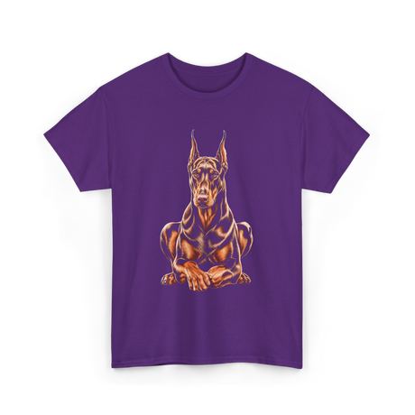 Doberman Pinscher Dog Owners Portrait T-Shirt - Purple