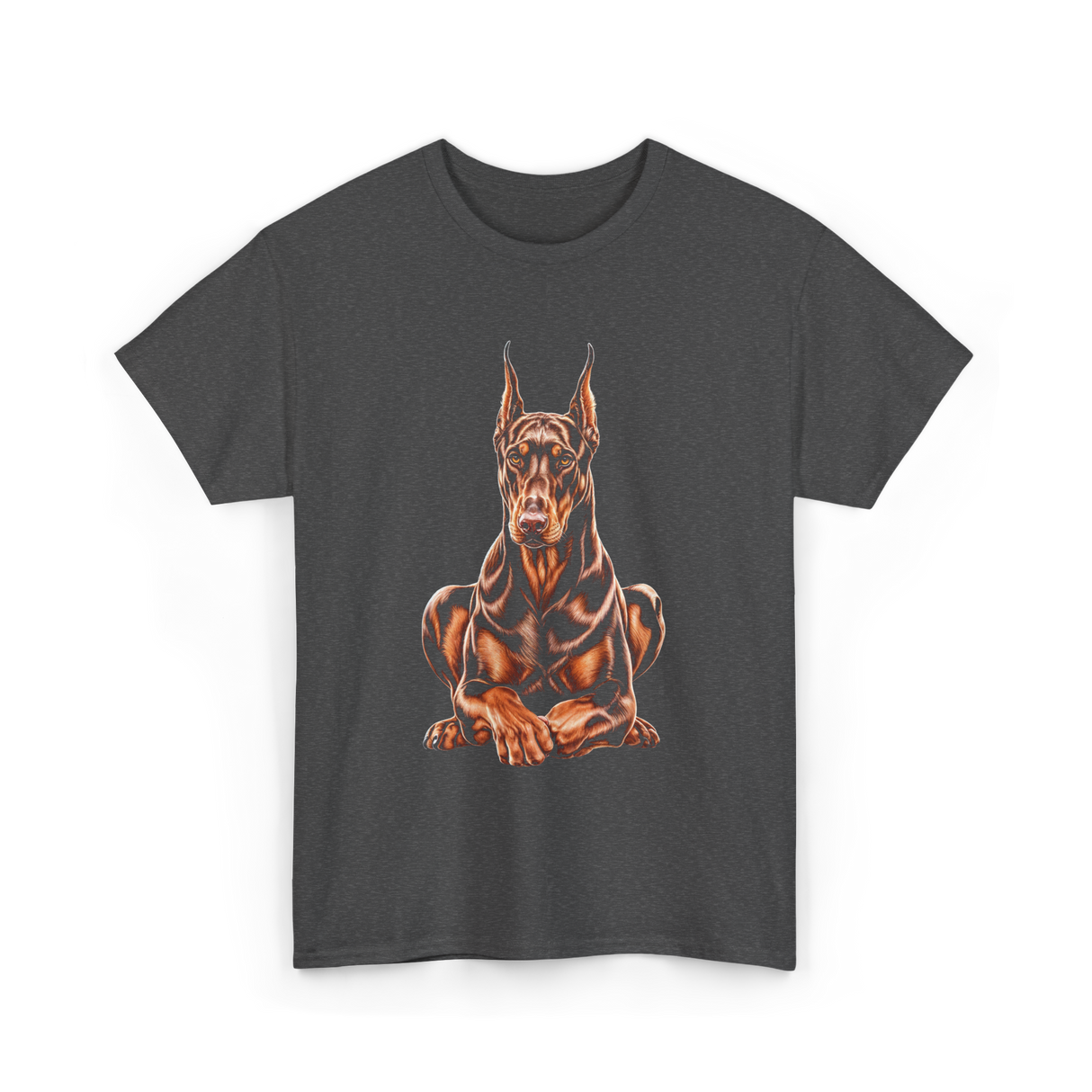 Doberman Pinscher Dog Owners Portrait T-Shirt - Dark Heather