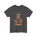 Doberman Pinscher Dog Owners Portrait T-Shirt - Dark Heather