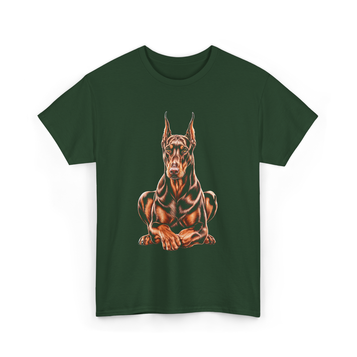 Doberman Pinscher Dog Owners Portrait T-Shirt - Forest Green