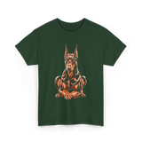 Doberman Pinscher Dog Owners Portrait T-Shirt - Forest Green