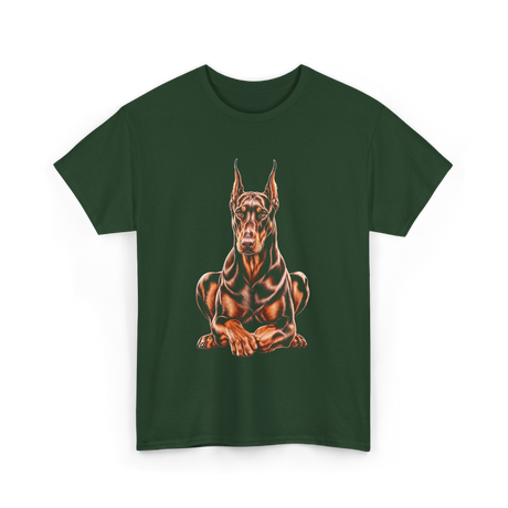 Doberman Pinscher Dog Owners Portrait T-Shirt - Forest Green