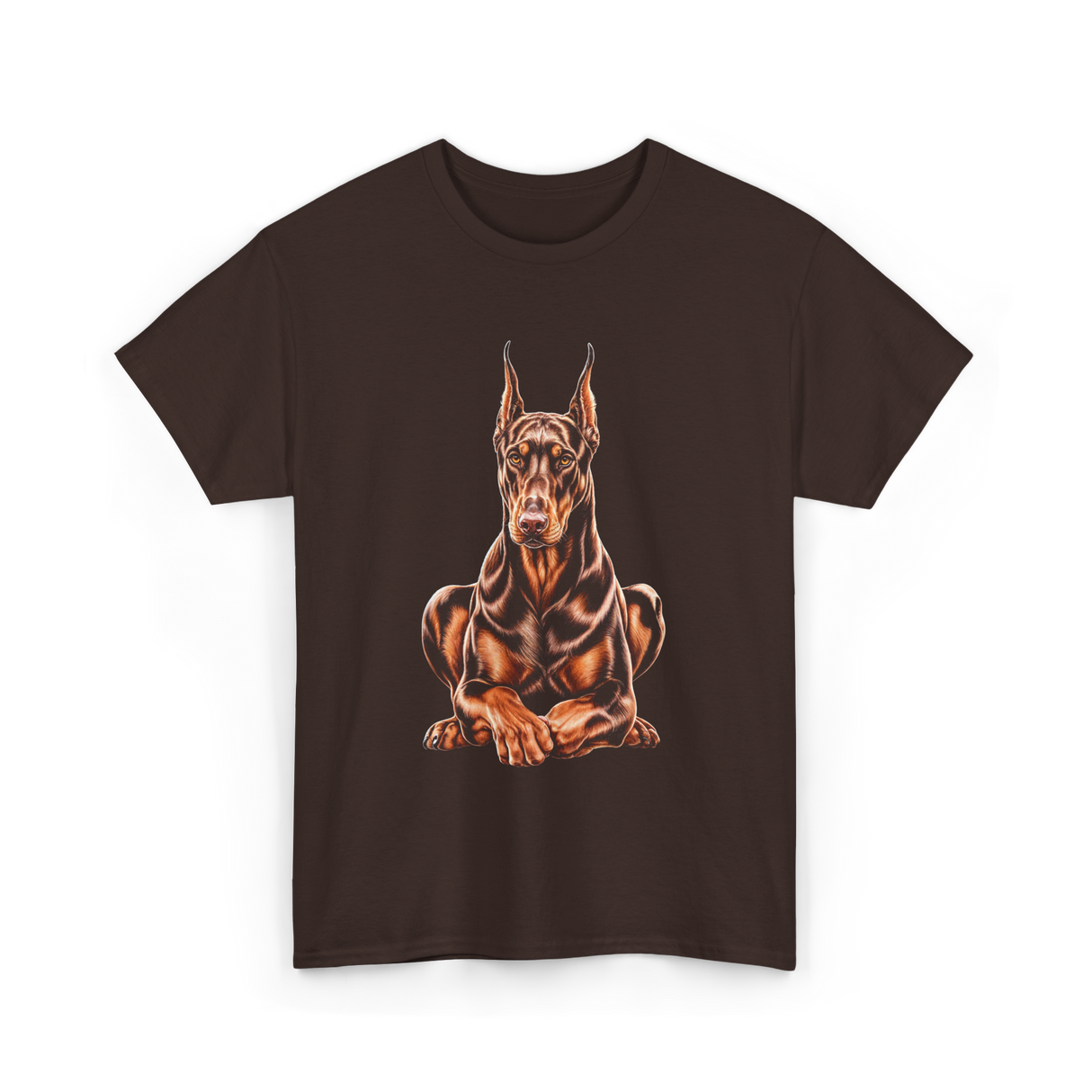 Doberman Pinscher Dog Owners Portrait T-Shirt - Dark Chocolate