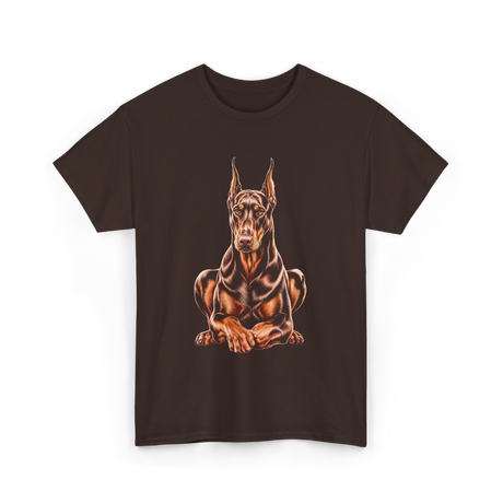 Doberman Pinscher Dog Owners Portrait T-Shirt - Dark Chocolate