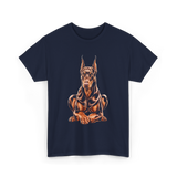 Doberman Pinscher Dog Owners Portrait T-Shirt - Navy