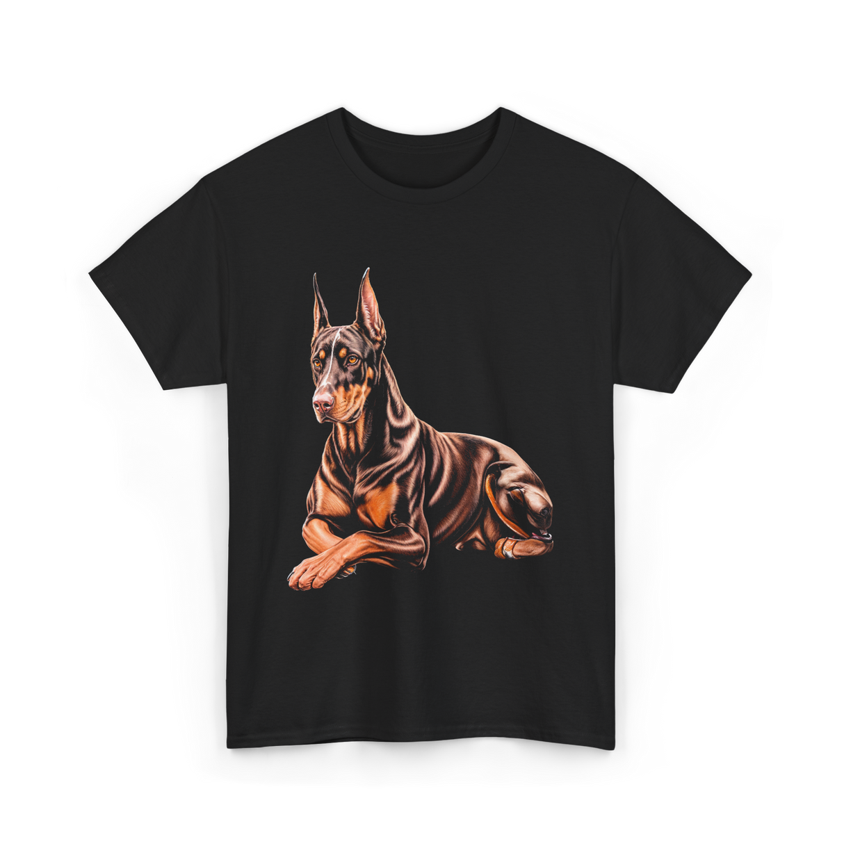 Doberman Pinscher Dog Portrait T-Shirt - Black