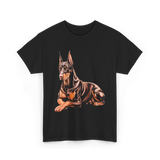 Doberman Pinscher Dog Portrait T-Shirt - Black