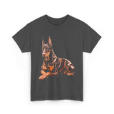 Doberman Pinscher Dog Portrait T-Shirt - Dark Heather