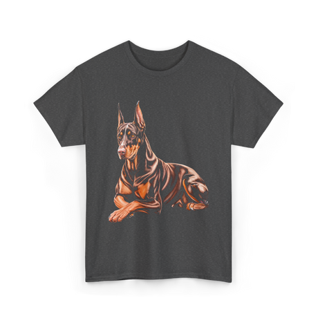 Doberman Pinscher Dog Portrait T-Shirt - Dark Heather