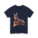 Doberman Pinscher Dog Portrait T-Shirt - Navy