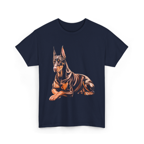 Doberman Pinscher Dog Portrait T-Shirt - Navy